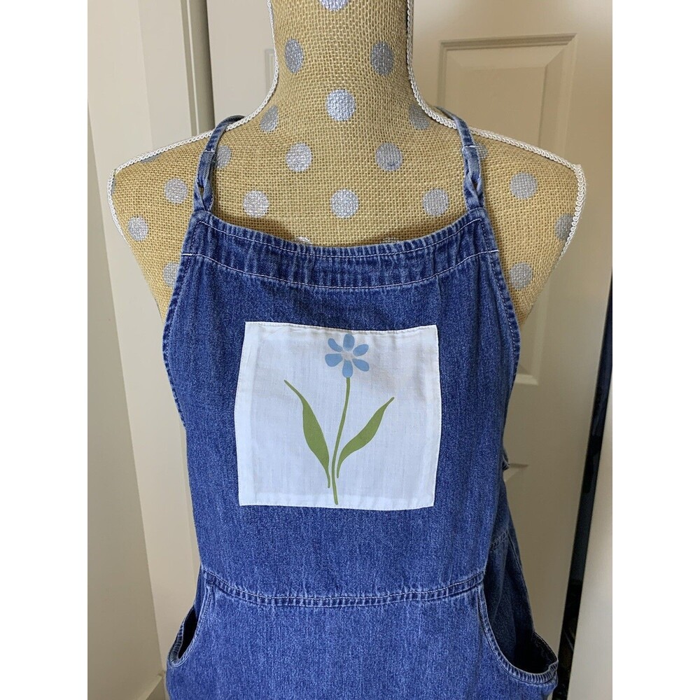 Vtg Sophia Rose Denim Dress Jumper Womens Y2K 90s Cottagecore Farm 14P Fits  S/M - Picture 2 of 16